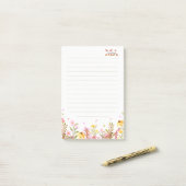 Rosafarbenes Monogramm Post-it Notes | Minimalisti Klebezettel (Auf Schreibtisch)