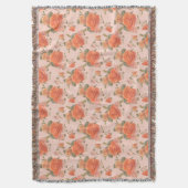 rosafarbenes orange Blumenmuster Hochzeit Frühling Decke (Vorderseite Vertikal)