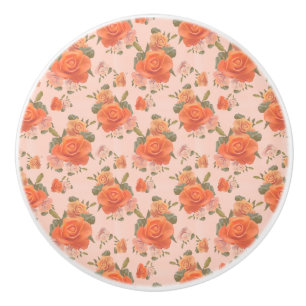 rosafarbenes orange Blumenmuster Hochzeit Frühling Keramikknauf