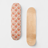 rosafarbenes orange Blumenmuster Hochzeit Frühling Skateboard (Vorderseite)