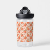 rosafarbenes orange Blumenmuster Hochzeit Frühling Trinkflasche (Vorne)