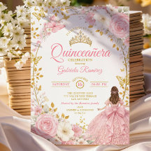 Rosafarbenes Quinceañera-Gold-Schmetterling-Einlad