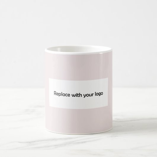 Rosafarbenes rechteckiges Geschäftslogo Kaffeetasse (Mittel)