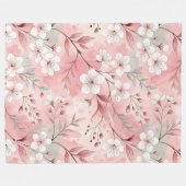 Rosafarbenes Sakura-Blütenmuster Fleecedecke (Vorderseite (Horizontal))