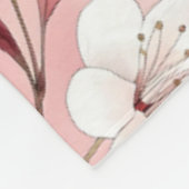 Rosafarbenes Sakura-Blütenmuster Fleecedecke (Ecke)