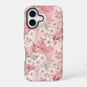 Rosafarbenes Sakura-Blütenmuster iPhone 16 Hülle