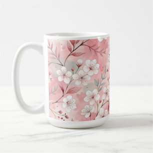 Rosafarbenes Sakura-Blütenmuster Kaffeetasse