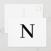 Rosafarbenes Vintage-Monogramm-Initial-Design Postkarte (Vorne/Hinten)