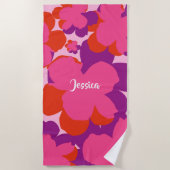Rosafarbenes/violettes Strandhandtuch (Vorderseite)