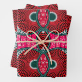 Rosafarbenes Wax Africain-Geschenkpapier Geschenkpapier Set (Beispiel)