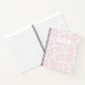 Rosafarbenes Whimsical Cupid & Kirschblüten  Notizblock (Innenseite)