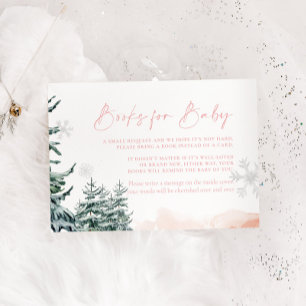 Rosafarbenes Winter-Wunderland-Buch für Baby Mitteilungskarte