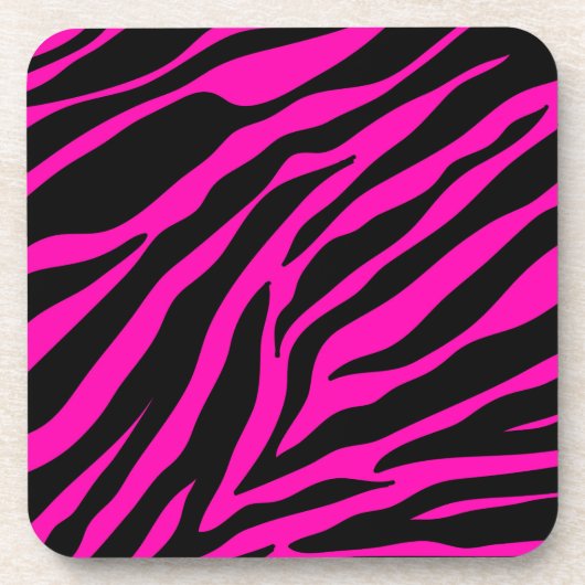 rosafarbenes Zebra Getränkeuntersetzer (Vorderseite)