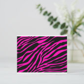rosafarbenes Zebra Postkarte (Stehend Vorderseite)