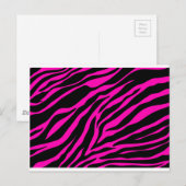 rosafarbenes Zebra Postkarte (Vorne/Hinten)
