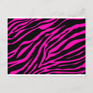 rosafarbenes Zebra Postkarte