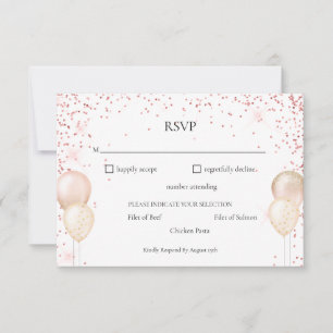 Rosaglisternde RSVP-Sonderanlasskarte RSVP Karte