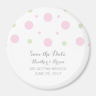 Rosagrüne Konfetti Save-the-Date-Magnet Magnet