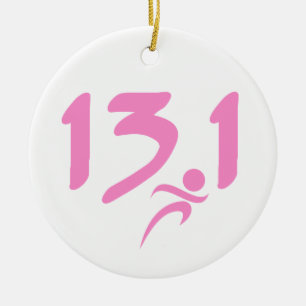 RosaHalbmarathon 13,1 Keramikornament