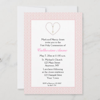 Rosaibling, Heart Pink Damask Kommune Einladung