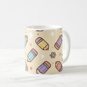 RosaLehrer Schulbleistifte Muster Kaffeetasse (VorderseiteRechts)