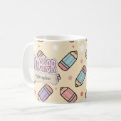 RosaLehrer Schulbleistifte Muster Kaffeetasse (Vorderseite Links)