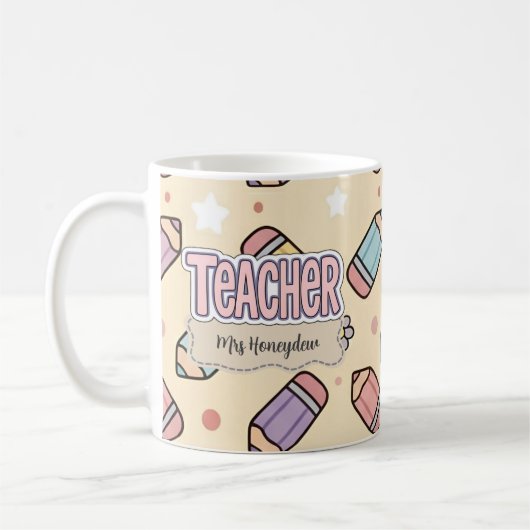 RosaLehrer Schulbleistifte Muster Kaffeetasse (Links)