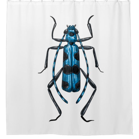 Rosalia Alpina Käfer Duschvorhang (Vorderseite)