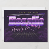Rosalie Name Vorname lila retro Karte Geburtstag (Vorderseite)