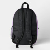 Rosalila Lavendel Bedruckter Rucksack (Rückseite)