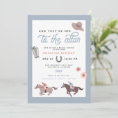 ROSALIND Horse Derby Dusty Blue Brautparty Einladung (Stehend Vorderseite)