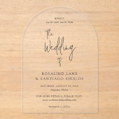 Rosalind Modern Elegante Hochzeit Save the Date Acryleinladungen (Vorderseite)