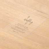 Rosalind Moderne Typografie Elegante Hochzeit Acryleinladungen (Ablage )