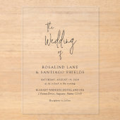 Rosalind Moderne Typografie Elegante Hochzeit Acryleinladungen (Vorderseite)