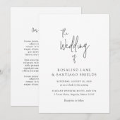 Rosalind Moderne Typografie Elegante Hochzeit Einladung (Vorne/Hinten)