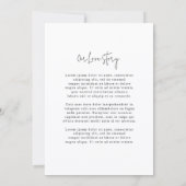 Rosalind Moderne Typografie Elegante Hochzeit Einladung (Rückseite)