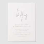 Rosalind Moderne Typografie Elegante Hochzeit Pergament Einladungen (Vorderseite)