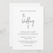 Rosalind Moderne Typografie Elegante Hochzeit Save The Date (Vorne/Hinten)