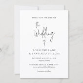 Rosalind Moderne Typografie Elegante Hochzeit Save The Date (Vorderseite)
