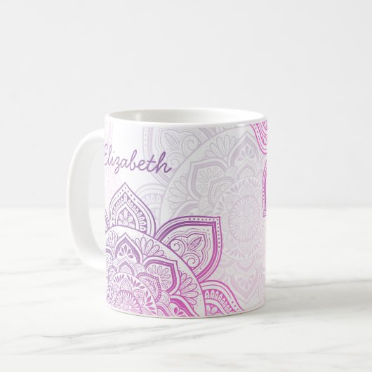 Rosaline Mandala 11 oz. Personalized Mug Kaffeetasse (Vorderseite Links)