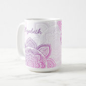 Rosaline Mandala 15 oz. Personalized Mug Kaffeetasse (Vorderseite Links)