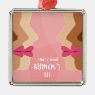 rosaner internationaler frauentag ornament aus metall