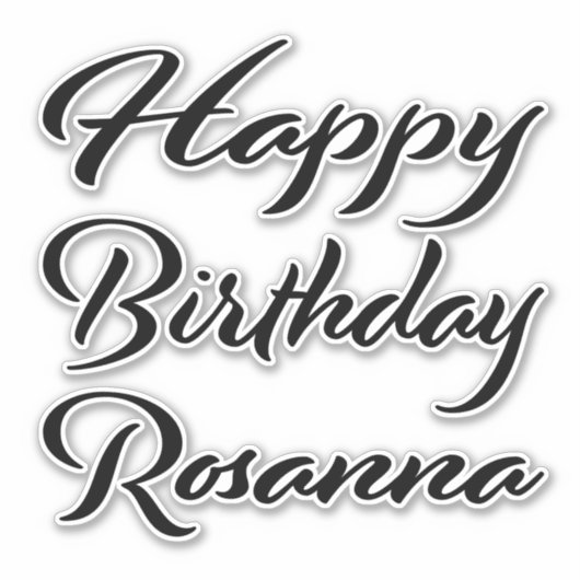 Rosanna Name Vorname black Sticker Geburtstag (Vorderseite)