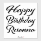 Rosanna Name Vorname black Sticker Geburtstag (Blatt)
