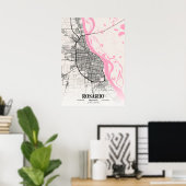 Rosario - Argentinien Neapolitan City Map Poster (Heimbüro)