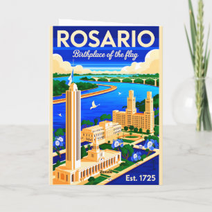 Rosario Argentinien Retro-Reiseposter-Kunst Karte