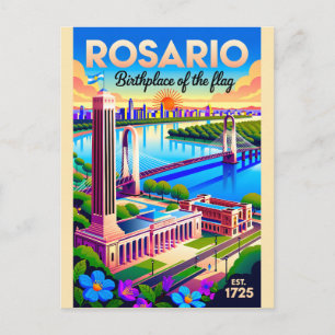 Rosario Argentinien Retro-Reiseposter-Kunst Postkarte