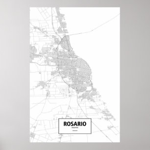 Rosario, Argentinien (Schwarzes auf Weiß) Poster