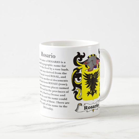 Rosario-Familien-Wappen Tasse (VorderseiteRechts)