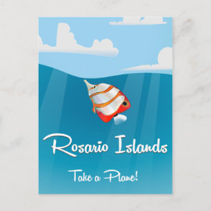 Rosario-Inseln Vintage-Reiseposter Postkarte